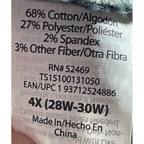 NWT Terra & Sky Womens Plus Size Denim Pull On Bermuda Shorts 4X Dark Wash - Picture 8 of 8